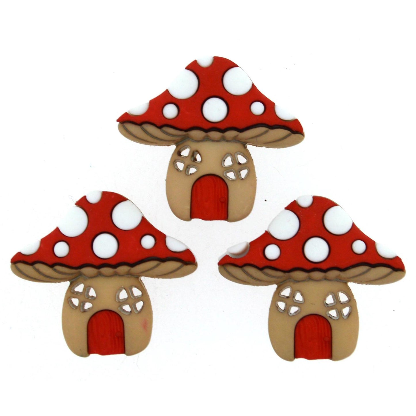 Mushroom Houses- Novelty Craft Embellishment Buttons by Dress It Up