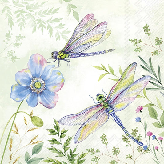 4 x Paper Napkins - Dragonfly Place - Ideal for Decoupage / Napkin Art