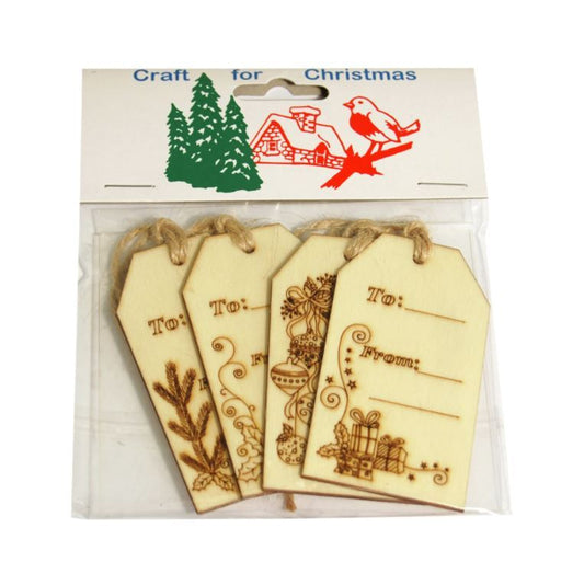 Craft For Occasions "Craft For Christmas" Embellishments - Pack of 4 Labels - C1477