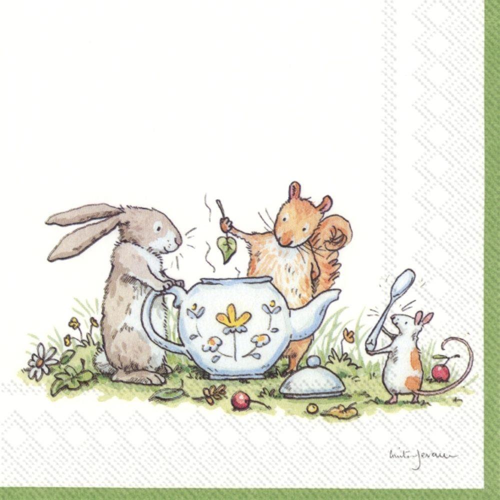 4 x Paper Napkins - Tea Party - Ideal for Decoupage / Napkin Art