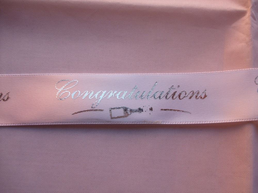 2 Metres of Club Green "Congratulations" Ribbon - Choice of Colours - 20mm Wide