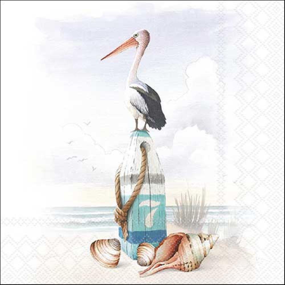 4 x Paper Napkins - Pelican - Ideal for Decoupage / Napkin Art
