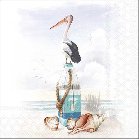 4 x Paper Napkins - Pelican - Ideal for Decoupage / Napkin Art