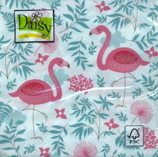 4 x Paper Napkins - Flamingos - Ideal for Decoupage / Napkin Art