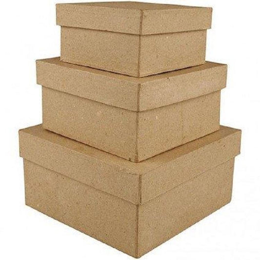 Creativ Papier Mache Square Boxes - Set of Three