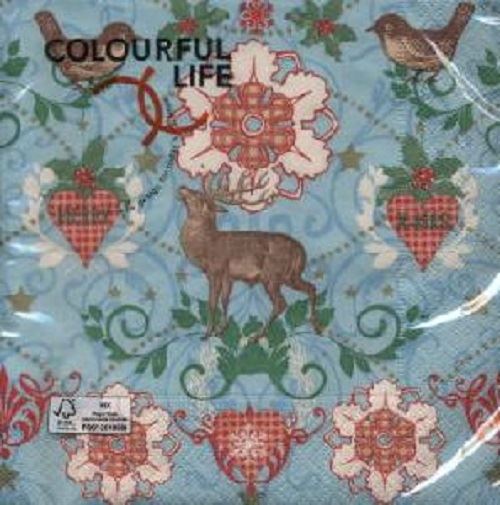 4 x Paper Napkins - Winter Wildlife - Ideal for Decoupage / Napkin Art