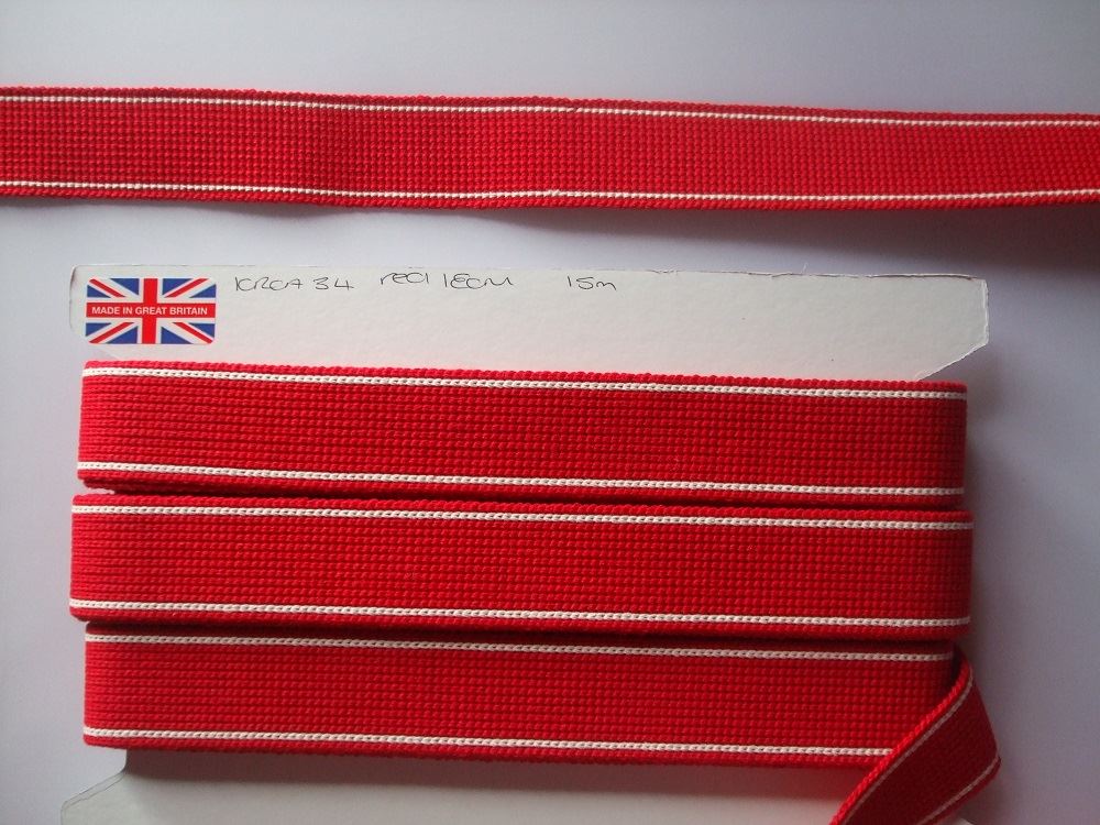 Webbing 34mm Cotton with Stripe Detail - Ideal for Bag Straps