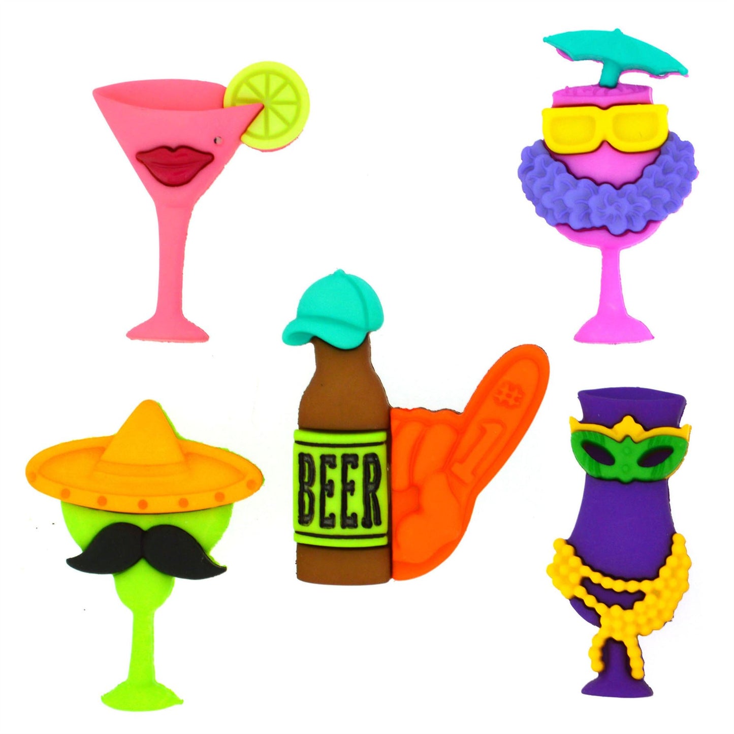 Cheers! - Novelty Craft Buttons / Embellishments by Dress It Up