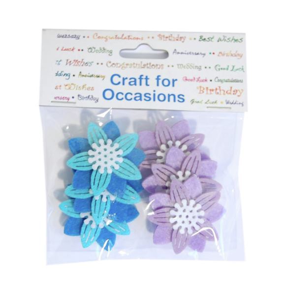 Craft For Occasions Embellishments - Pack of 6 Felt Flowers - C2241