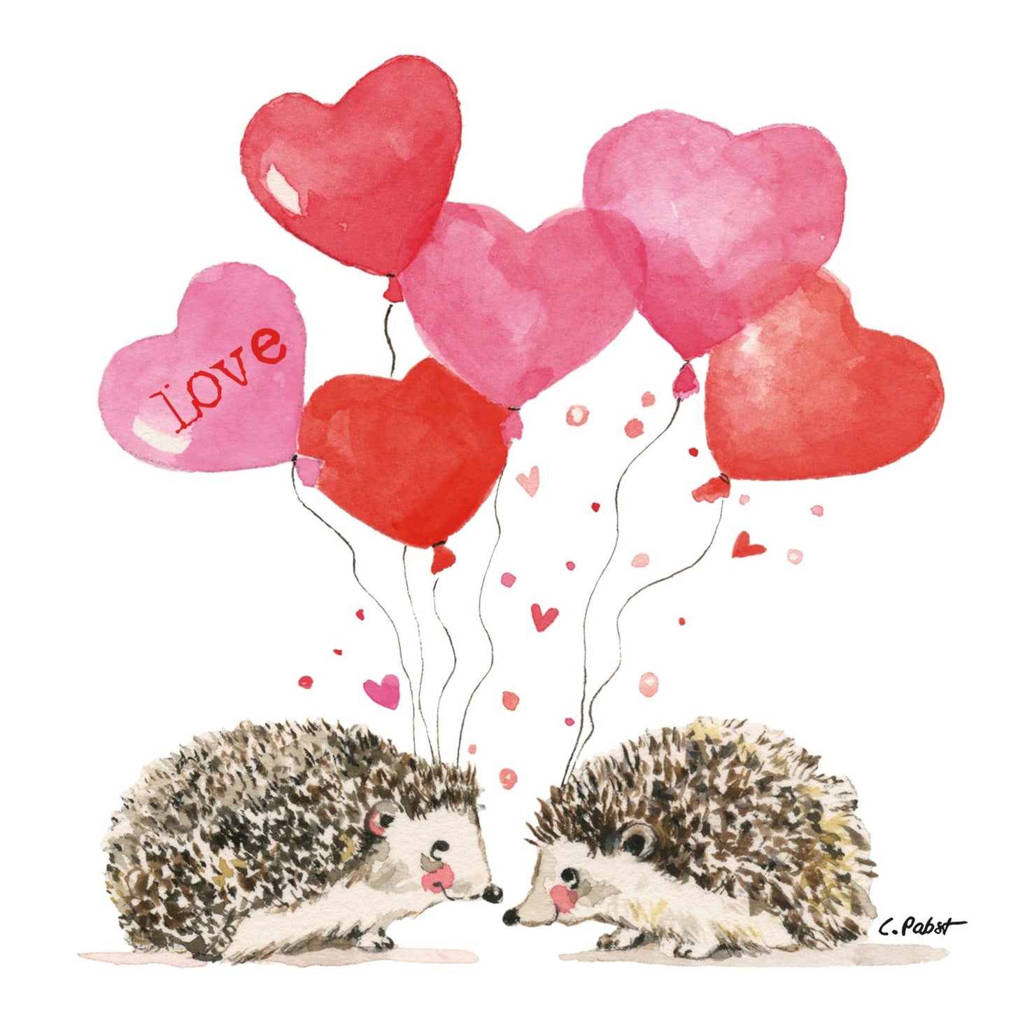 4 x Paper Napkins - Hedgehogs in Love - Ideal for Decoupage / Napkin Art