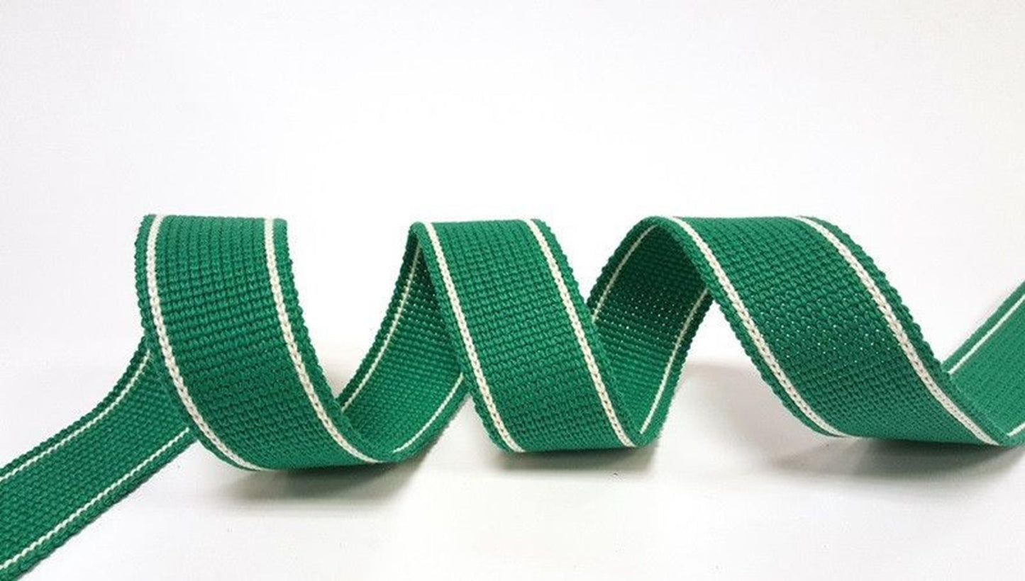 Webbing 34mm Cotton with Stripe Detail - Ideal for Bag Straps