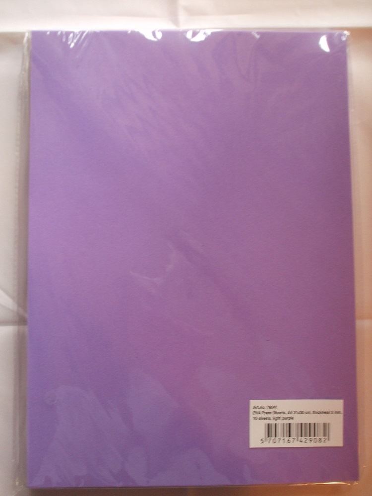 Creativ EVA Foam Sheets - Pack of 10 Sheets - 21cm x 30cm x 2mm - Choice Of Colours