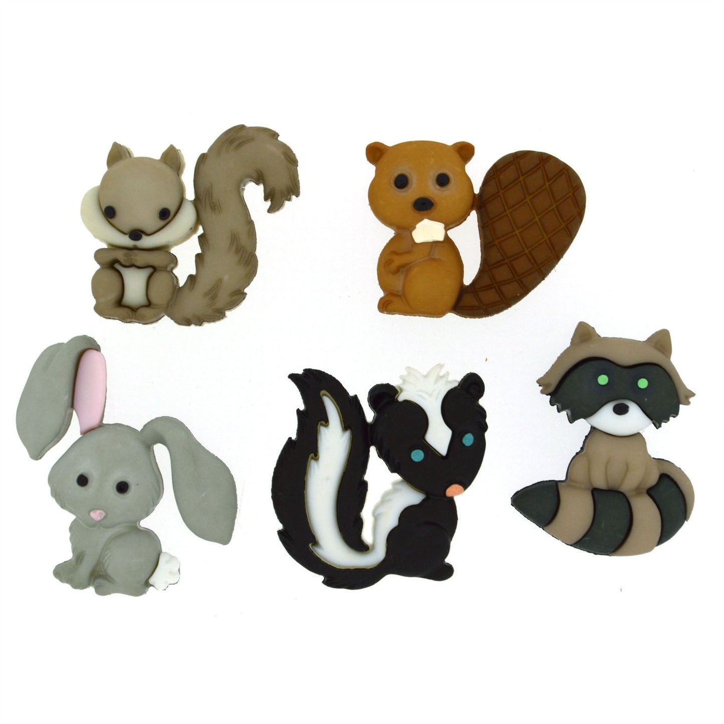 Backyard Buddies - Animal Shaped Novelty Craft Buttons / Embellishments by Dress It Up