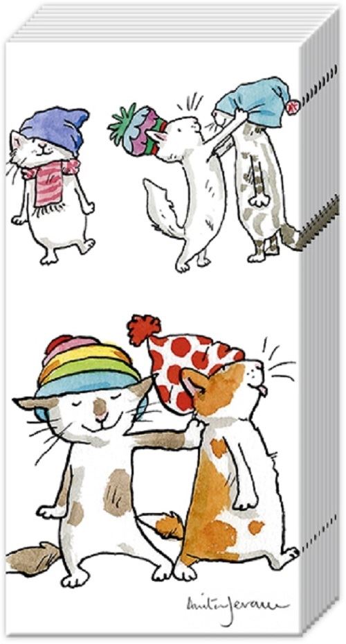 Cats in Hats - Novelty Paper Tissues Handbag / Pocket Sized