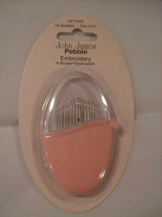 John James Pebble Needle Set - Set of 16 Embroidery Needles In Dusky Pink Pebble