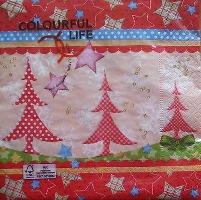 4 x Christmas Paper Napkins - Christmas Tree - Ideal for Decoupage