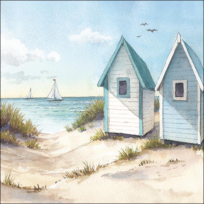 4 x Paper Napkins - Sunny Beach  - Ideal for Decoupage / Napkin Art