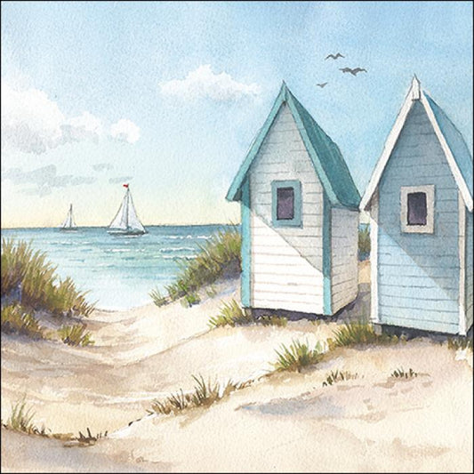 4 x Paper Napkins - Sunny Beach  - Ideal for Decoupage / Napkin Art