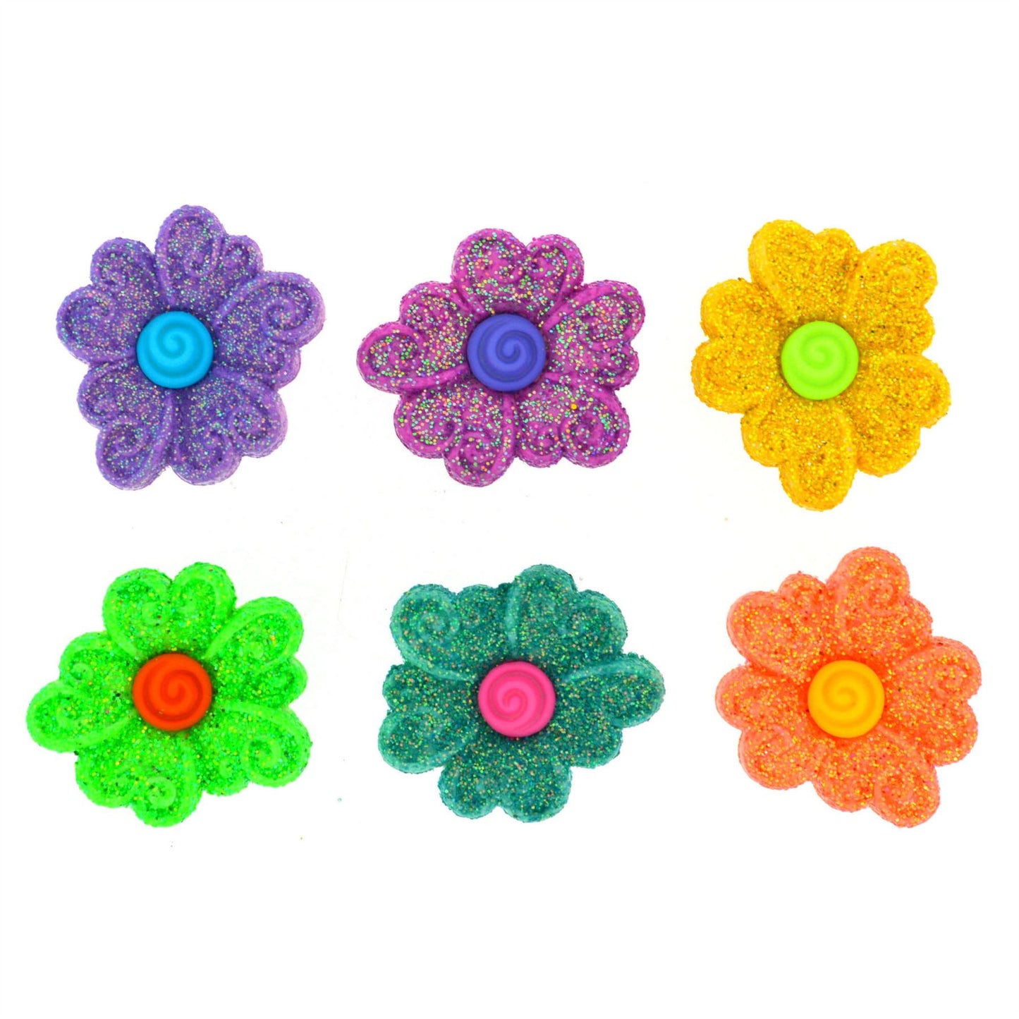 Pure Sugar - Flower Shaped Novelty Craft Buttons / Embellishments by Dress It Up