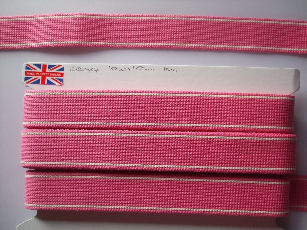 Webbing 34mm Cotton with Stripe Detail - Ideal for Bag Straps