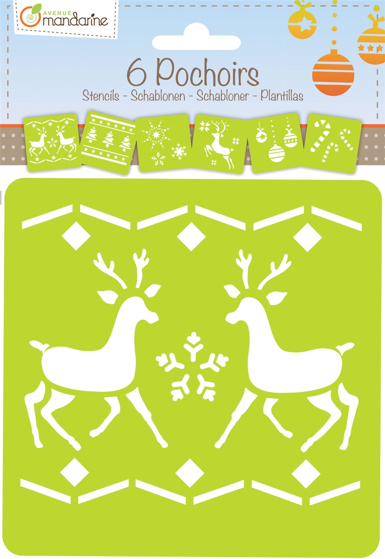 Avenue Mandarine Creative Christmas Stencils, Set of 6