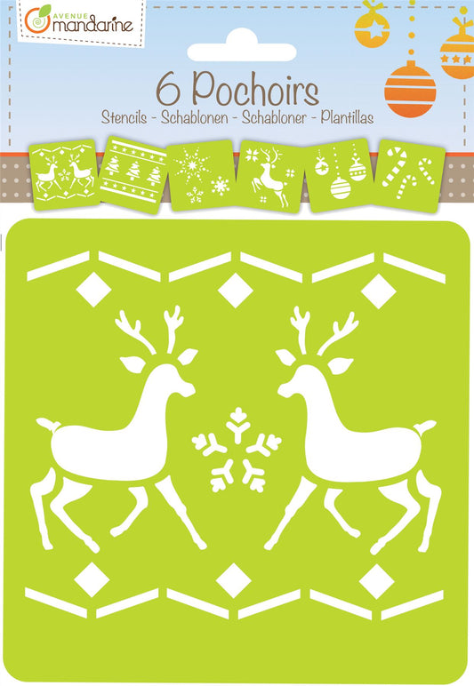 Avenue Mandarine Creative Christmas Stencils, Set of 6