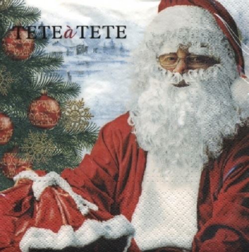 TETEáTETE Pack of 20 Napkins / Serviettes - Santa Claus - 33cm x 33cm - 3ply -