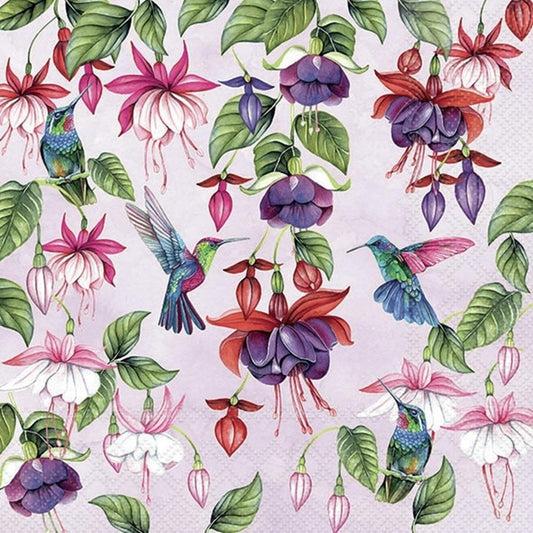 4 x Paper Napkins - Fuchsia  - Ideal for Decoupage / Napkin Art