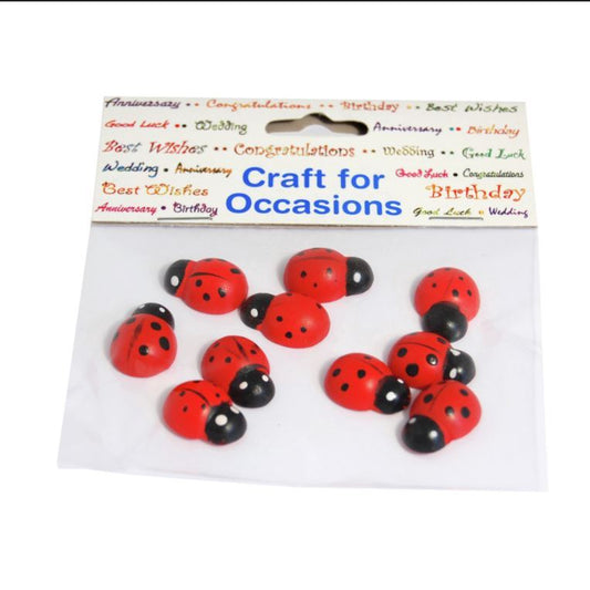 Craft For Occasions Embellishments - Pack of 10 Ladybirds - C0430