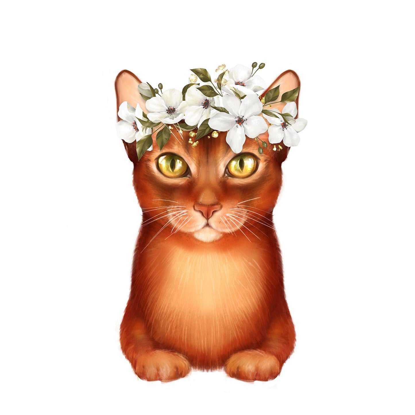 4 x Paper Napkins - Flower Cat - Ideal for Decoupage / Napkin Art