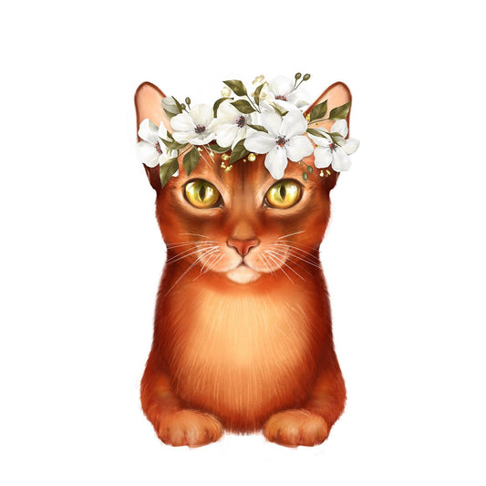 4 x Paper Napkins - Flower Cat - Ideal for Decoupage / Napkin Art