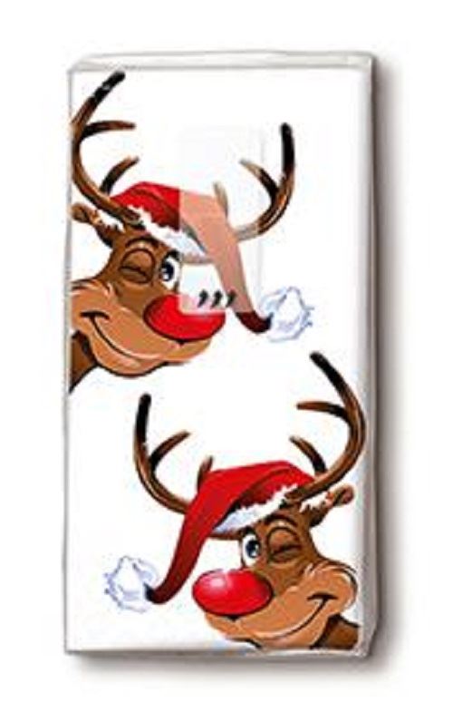 Rudolph  - Novelty Paper Tissues Handbag / Pocket Sized