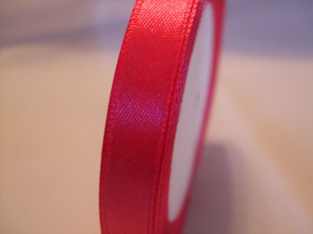 Satin Ribbon Roll - 10mm Wide - 25 Yards (22 Metres) - Fuchsia