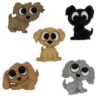 Playful Puppies - Dress It Up Novelty Craft Buttons