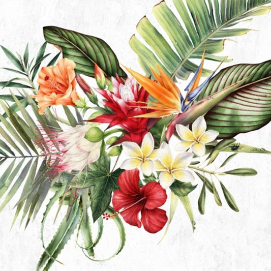 4 x Paper Napkins - Perfume of Paradise White - Ideal for Decoupage / Napkin Art