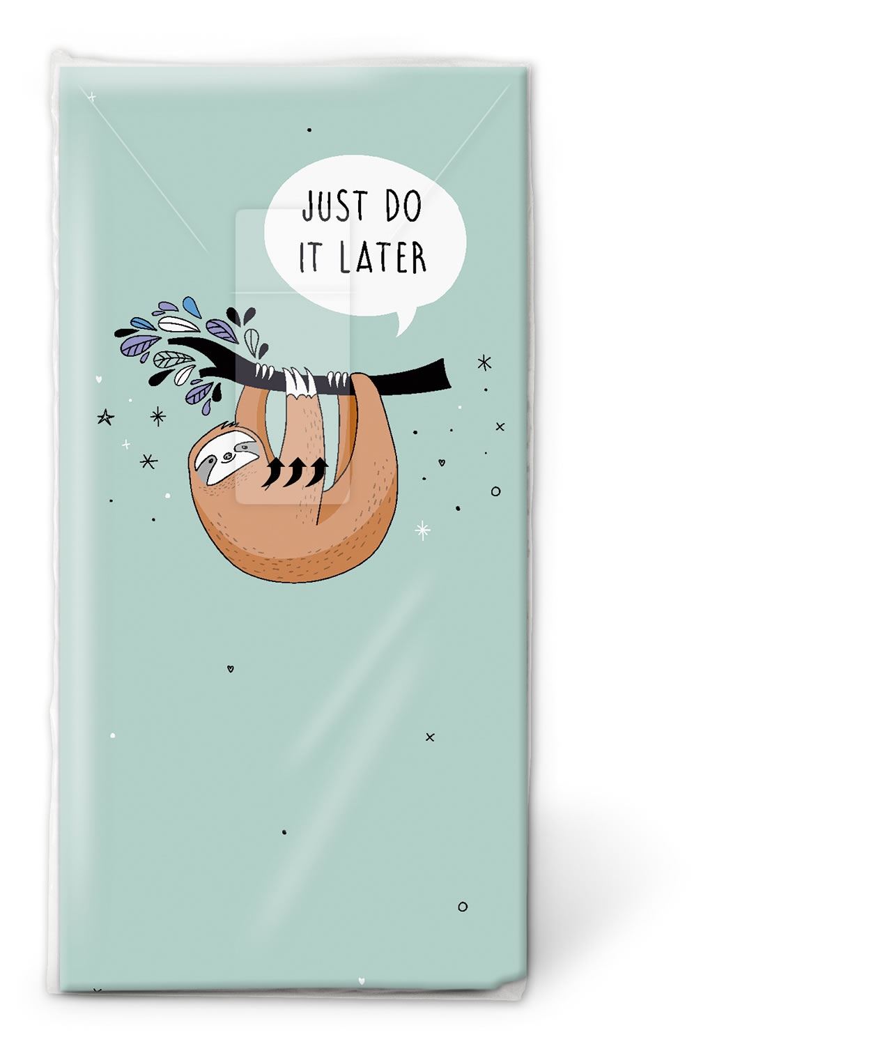 Sloth - Later  - Novelty Paper Tissues Handbag / Pocket Sized