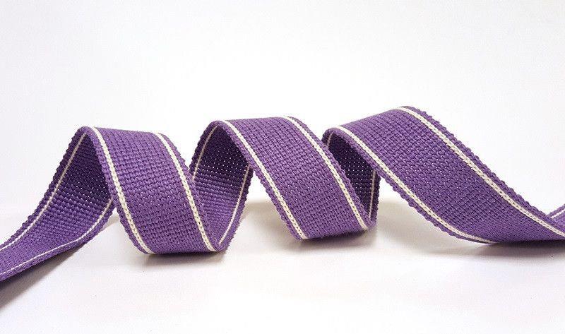 Webbing 34mm Cotton with Stripe Detail - Ideal for Bag Straps