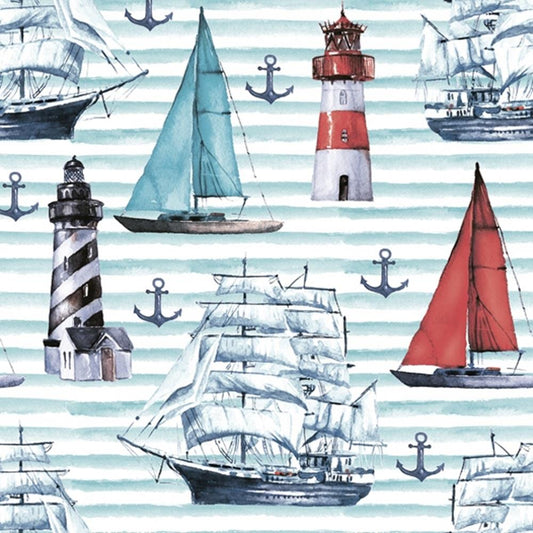 4 x Paper Napkins - Sailing Ships - Ideal for Decoupage / Napkin Art