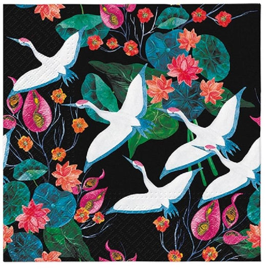 4 x Paper Napkins - Cranes - Ideal for Decoupage / Napkin Art