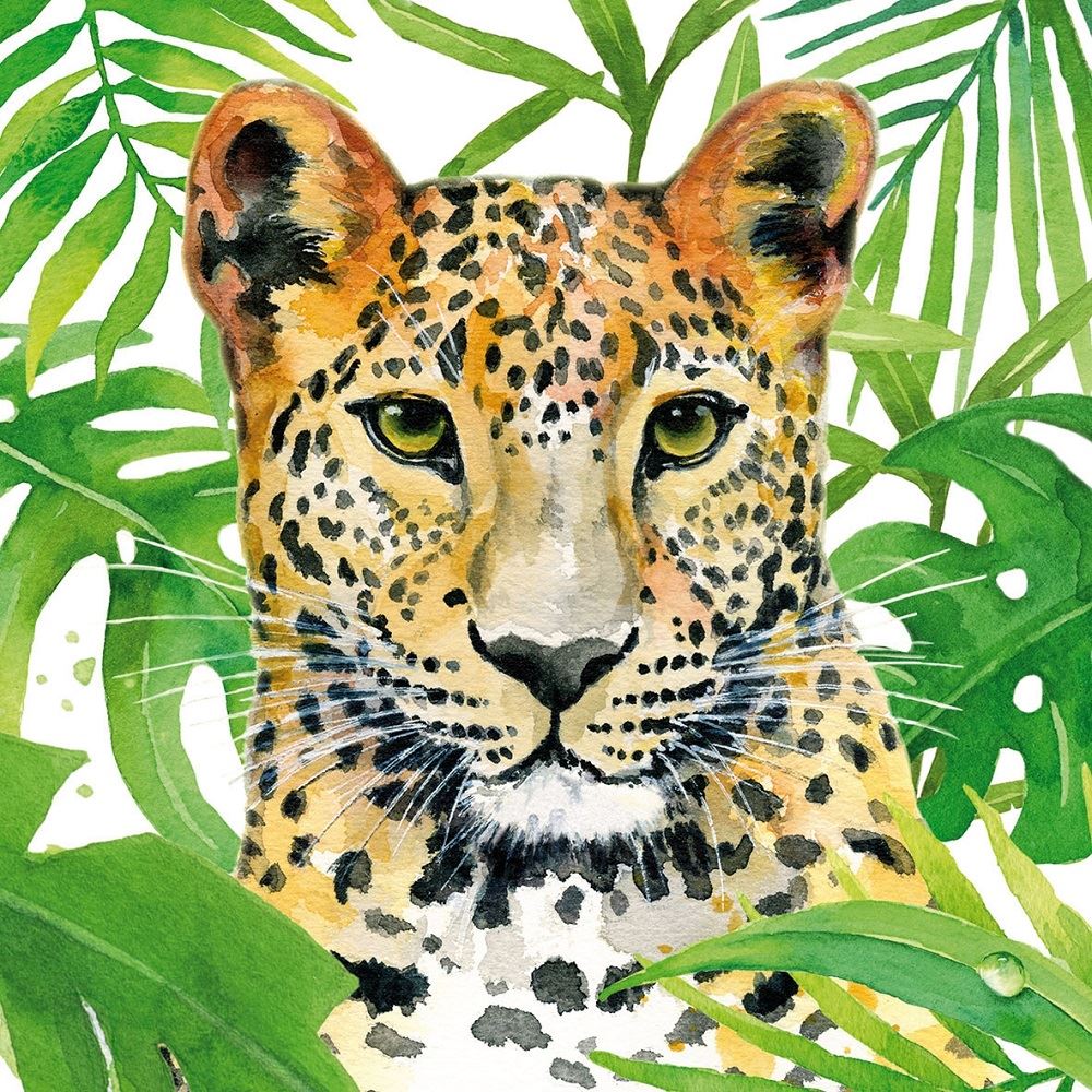 4 x Paper Napkins - Tropical Leopard - Ideal for Decoupage / Napkin Art