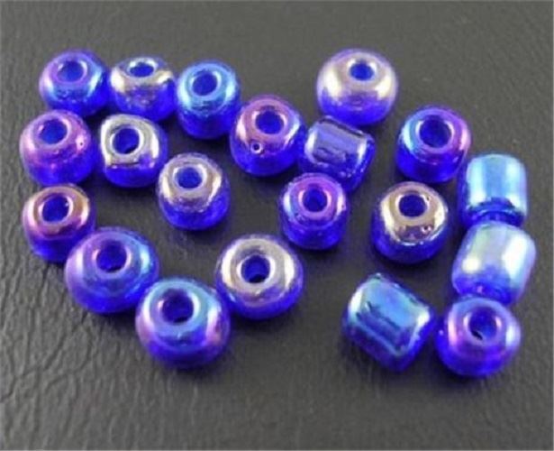 6/0 ( 4mm ) Glass Seed Beads - 40g - "Blue