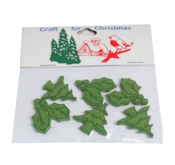 Craft For Occasions "Craft For Christmas" Embellishments - Pack of 6 Holly/Tree Assortment - C1279