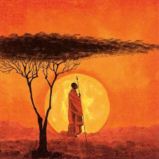 Pack of 4 Napkins - African Sunset - Great for Decoupage / Napkin Art