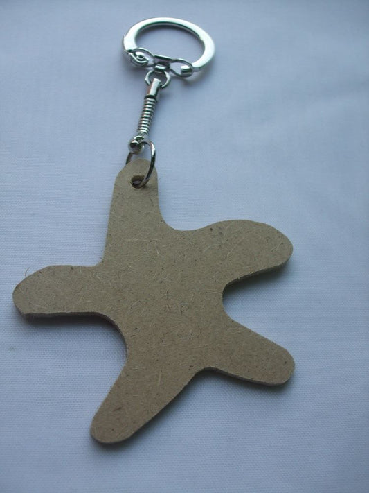 MDF Wooden Keyring For Decoration - Starfish Shaped