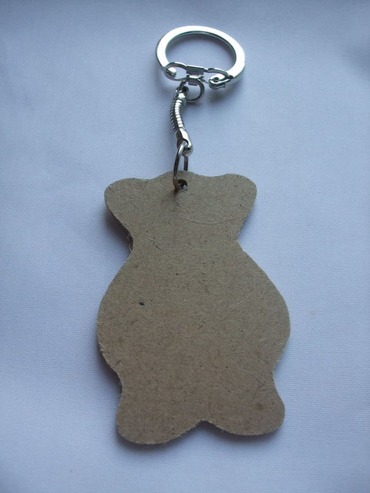 MDF Wooden Keyring For Decoration - Bear Shaped