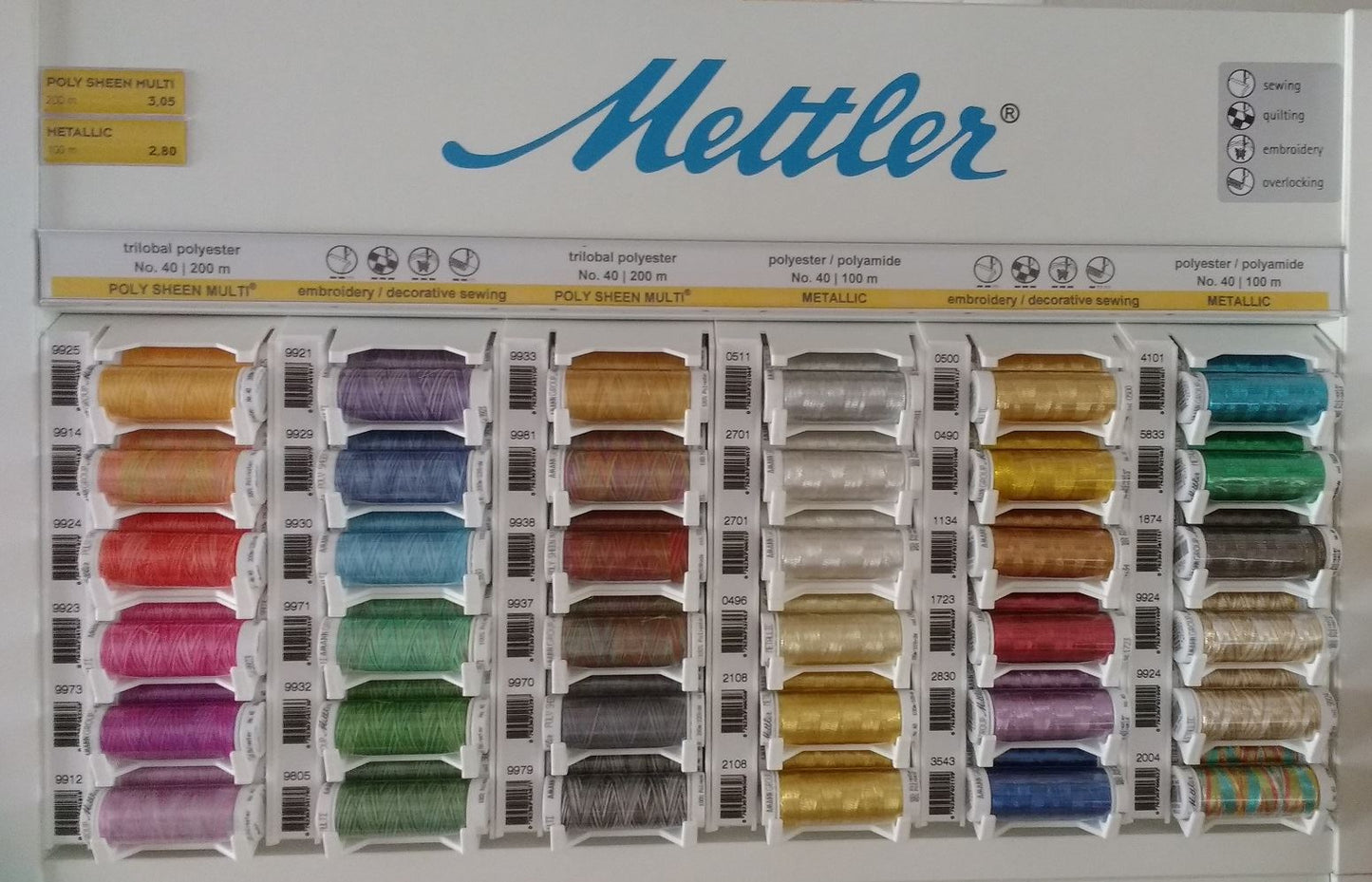 Mettler Sewing Thread Metallics & Multi Coloured