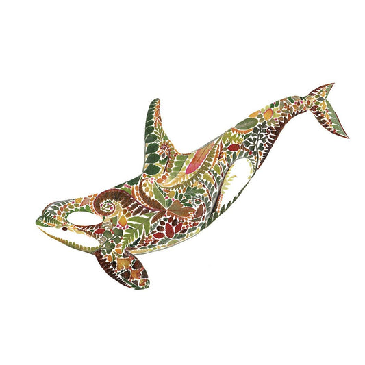 4 x Paper Napkins - Green Orca - Ideal for Decoupage / Napkin Art