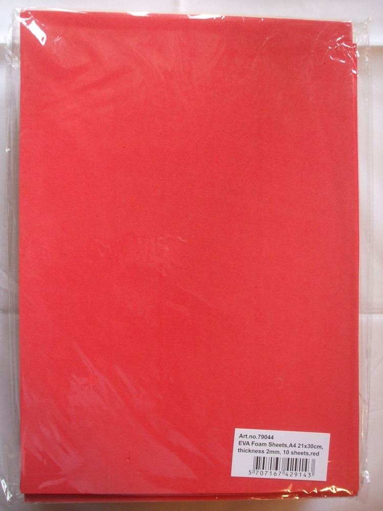 Creativ EVA Foam Sheets - Pack of 10 Sheets - 21cm x 30cm x 2mm - Choice Of Colours