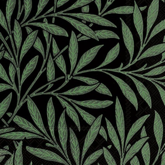4 x Paper Napkins - Willow Black (V&A) - Ideal for Decoupage / Napkin Art
