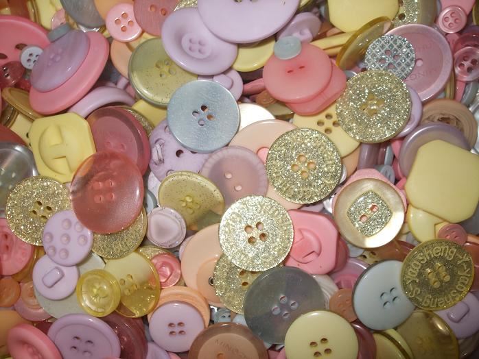 50g of Mixed Buttons - Pastel